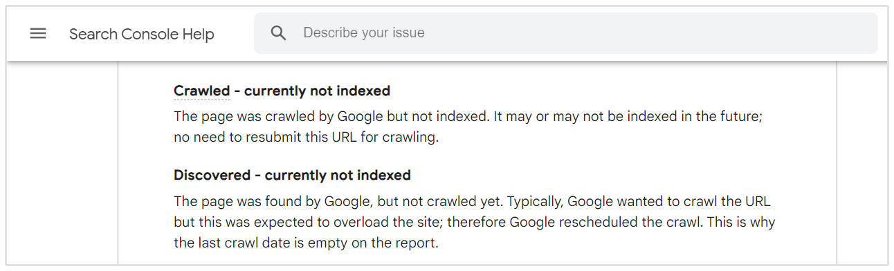 Google Search Console Indekseringsproblemer